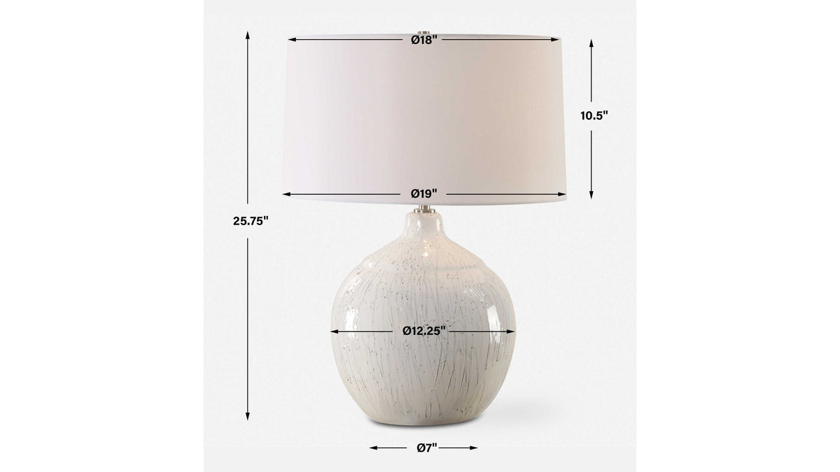 Dribble - White Glaze Table Lamp