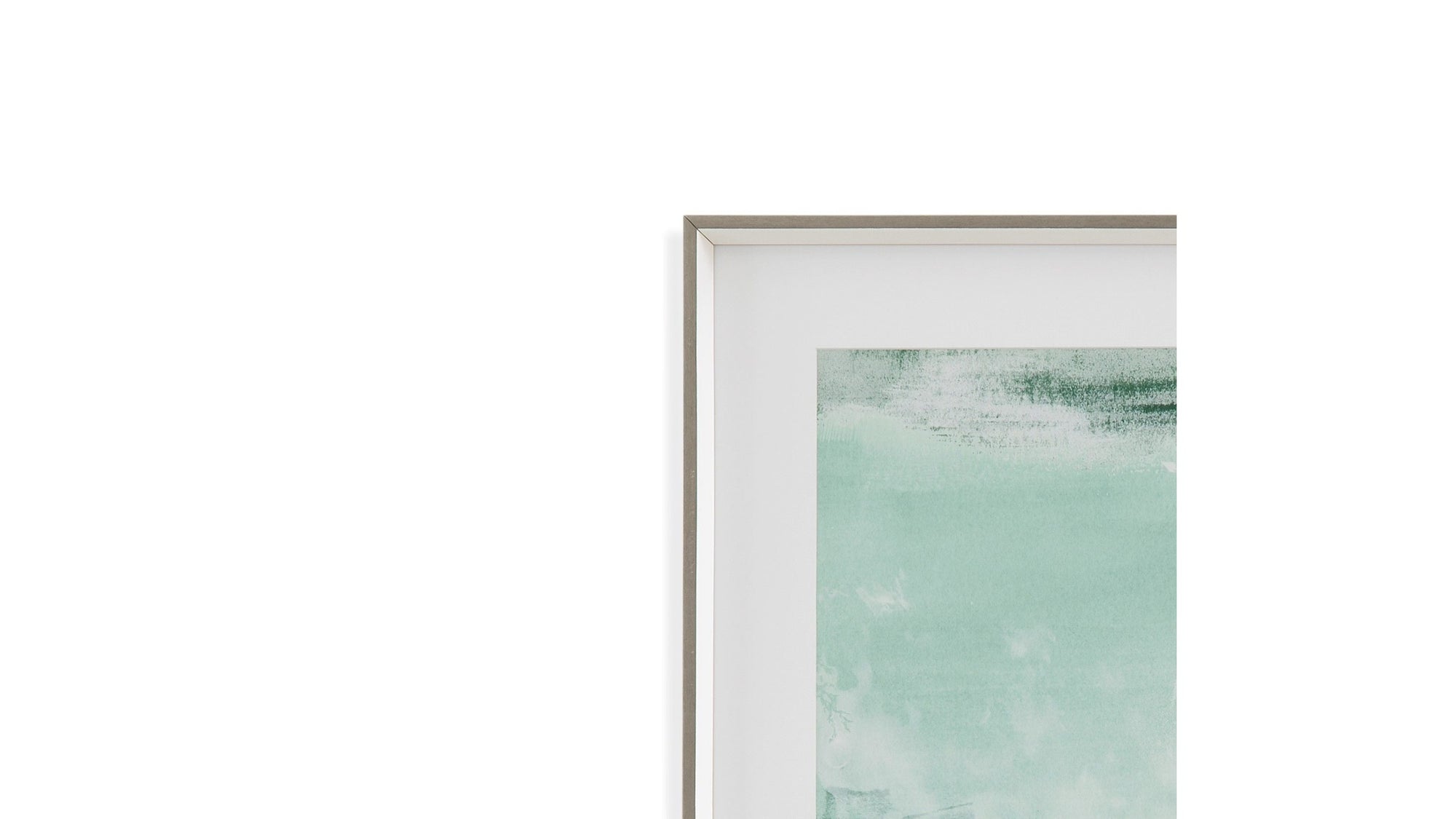 Coastal Patina I Framed Print - Green / Satin White
