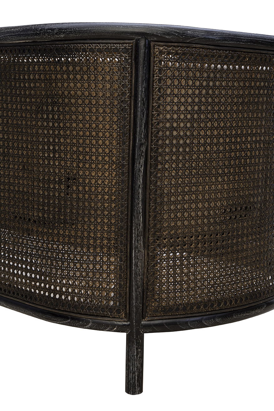 Montgomery - Cane Chair - Black / Beige