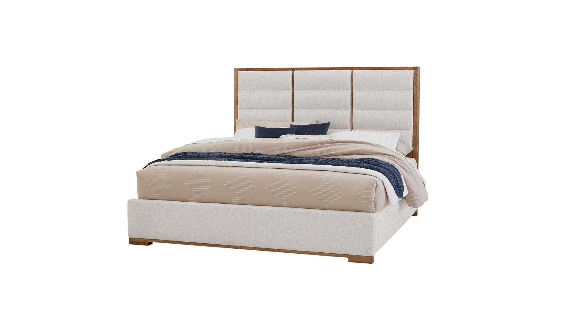 Crafted Oak - Erin's Upholstered Bed Headboard, Footboard And Rails