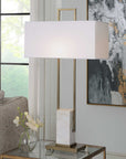 Column - White Marble Table Lamp