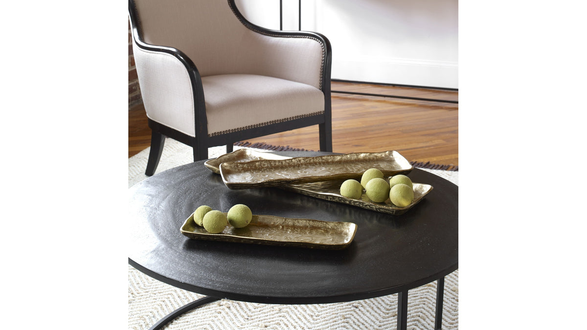 Artisan - Trays (Set of 3) - Antique Gold