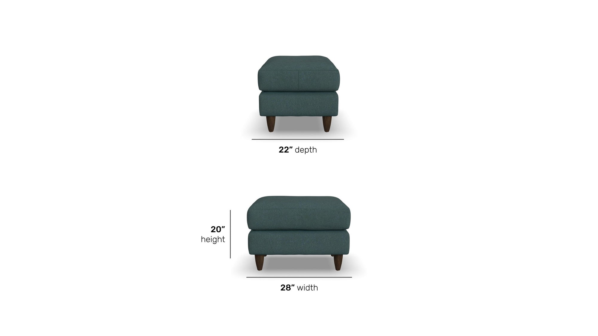 Lewis - Fabric Stationary Ottoman
