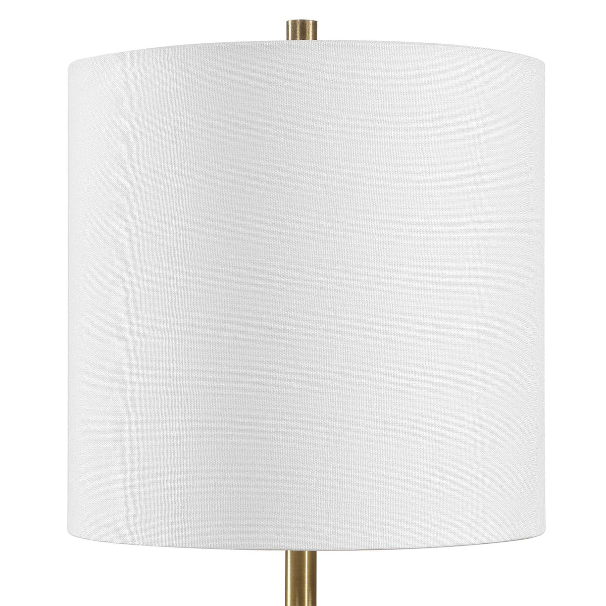 Molena - Brass &amp; Pearly Stone Table Lamp - Brass,Gold,White