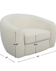 Capra - Art Deco White Swivel Chair
