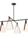 Reins - Accent Straps 4 Light Chandelier - Black