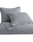 Anna - King Diamond Quilted Coverlet Set (Set of 3) - Gray