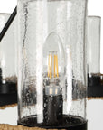 Palm Royal - 8 Light Indoor-Outdoor Chandelier - Black / Light Brown