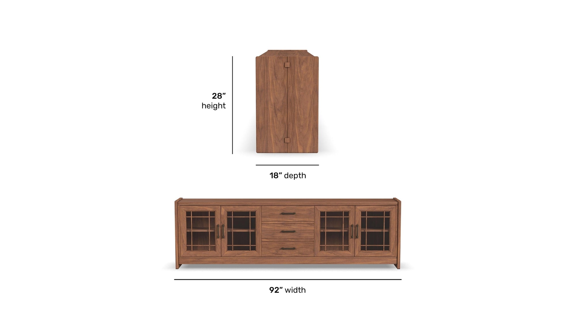 Lincoln - Large Entertainment Base - Warm Walnut