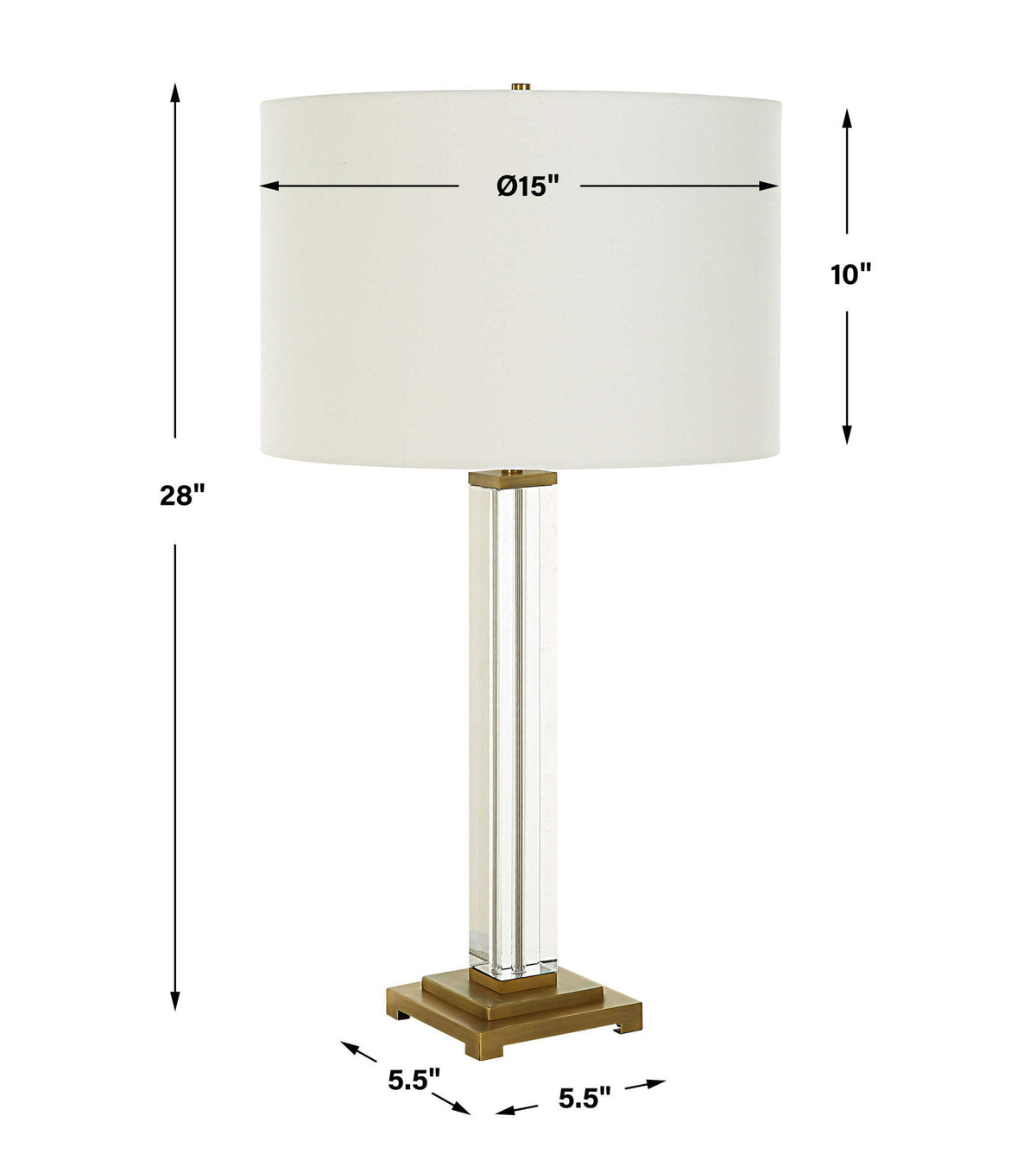Crystal Column - Table Lamp - Silver