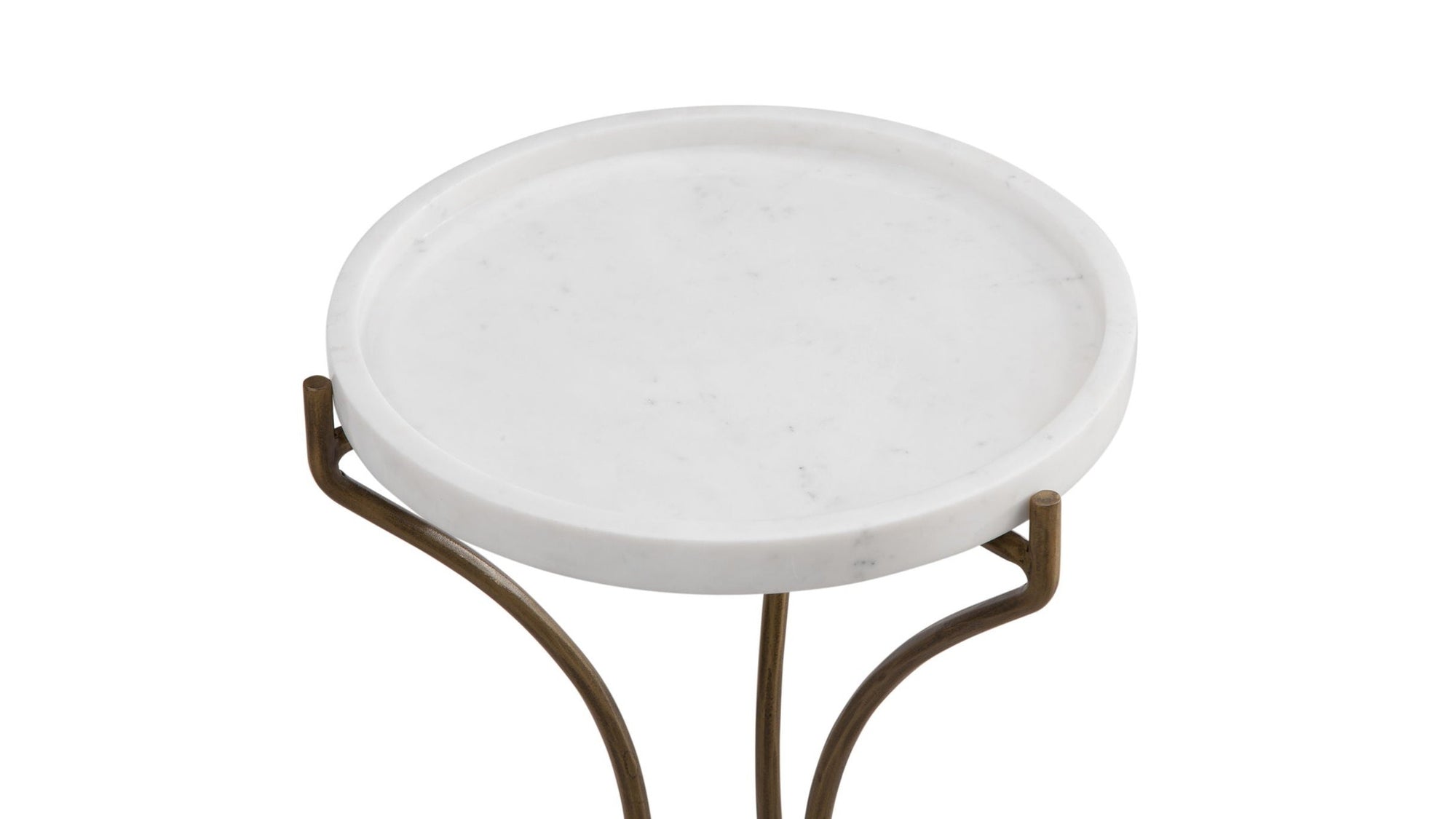 Mcgowan - Accent Table - Antique Brass / White Marble