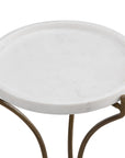 Mcgowan - Accent Table - Antique Brass / White Marble