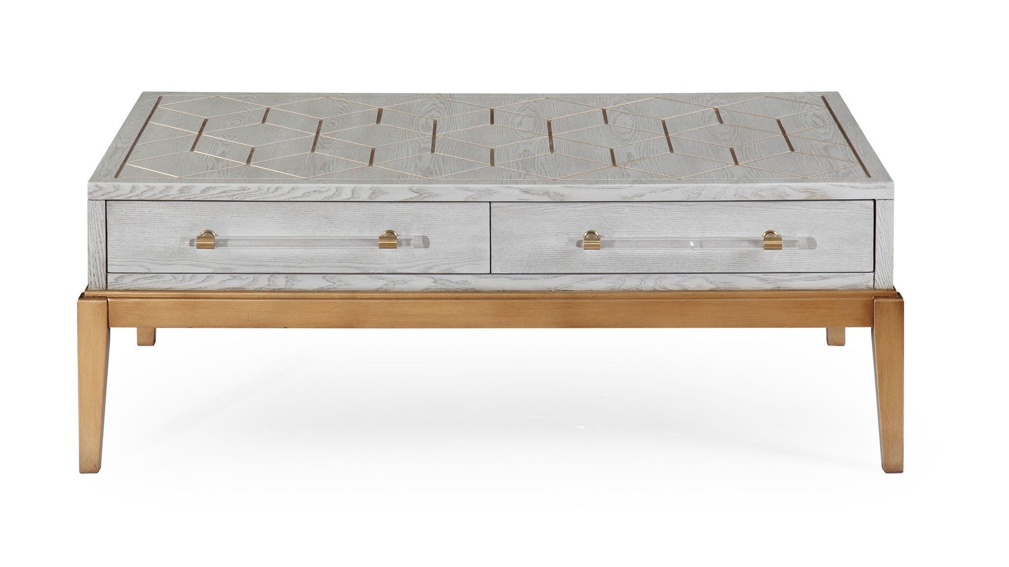 Perrine - Rectangle Cocktail Table - Silver / Gold