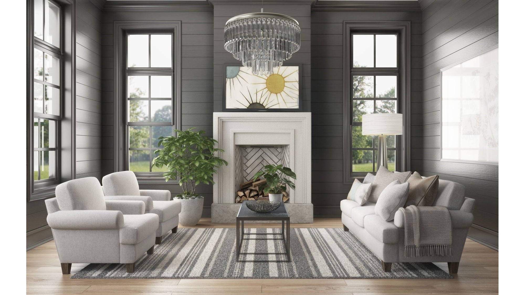 Moxy - Fabric Sofa, T-Shaped Seat Cushion, Curved Sock Arms