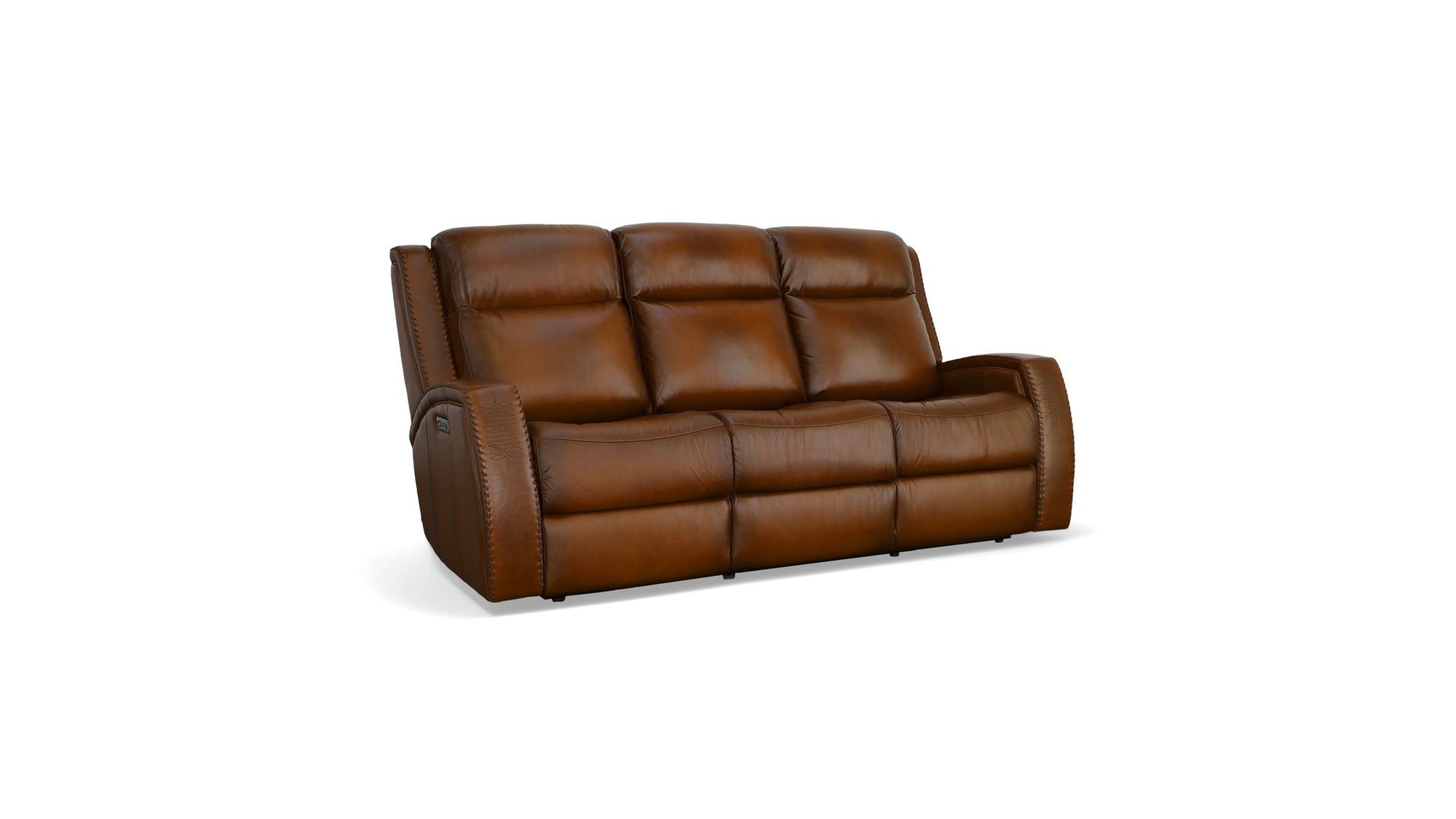Mustang - Power Sofa With Power Headrest - Rust