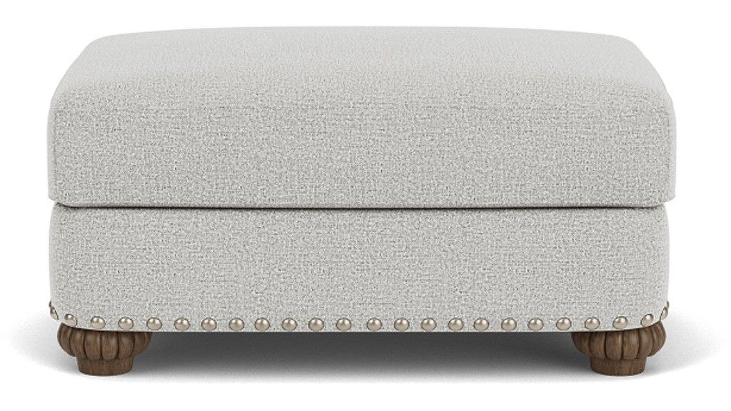 Patterson - Fabric Ottoman, Nailhead Trim