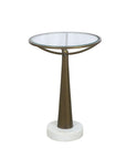 Delgado - Accent Table - Antique Brass / White Marble