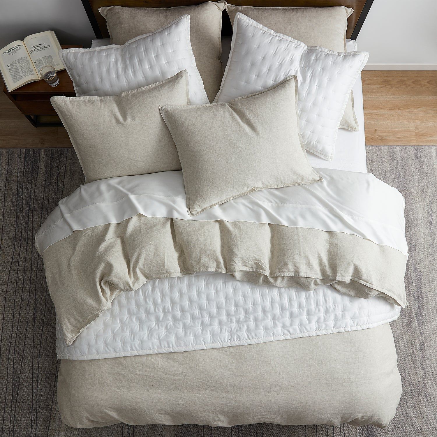 100% French Flax Linen - King Duvet Cover Set (Set of 3) - Natural