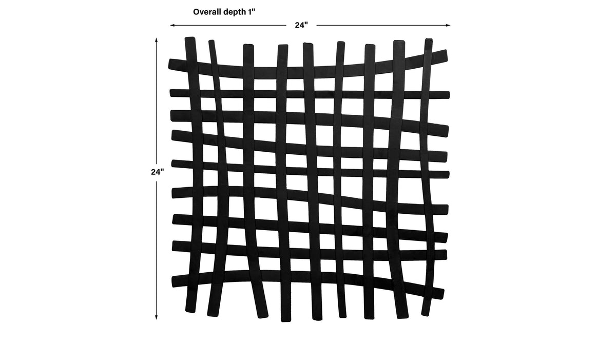 Gridlines - Iron Wall Decor - Black