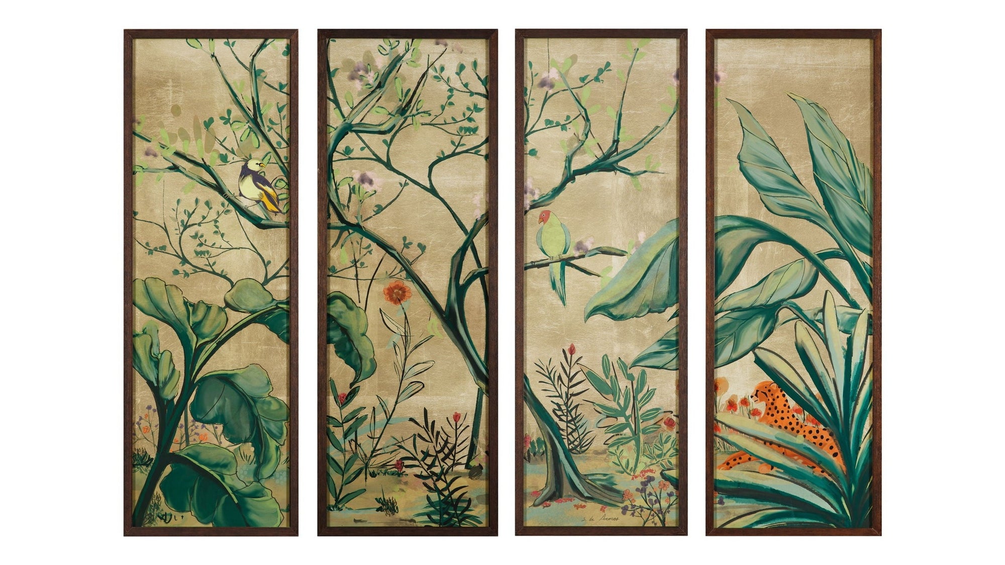 Chinoiserie Framed Print Set of 4 - Green