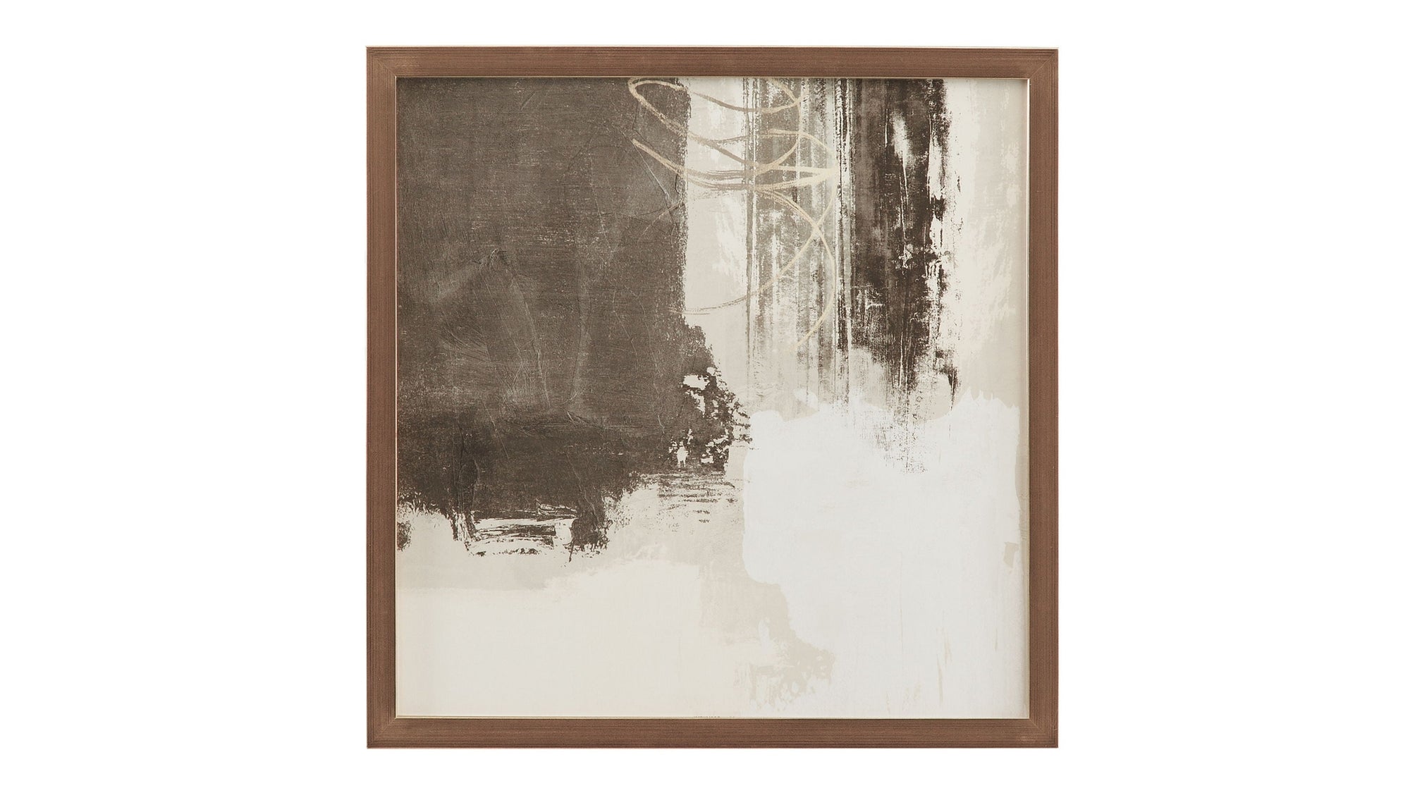 Neutral Contrast Section Framed Print - Beige / Dark Brown