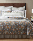 Abbie - Full/Queen Western Paisley Reversible Quilt Set (Set of 3) - Gray