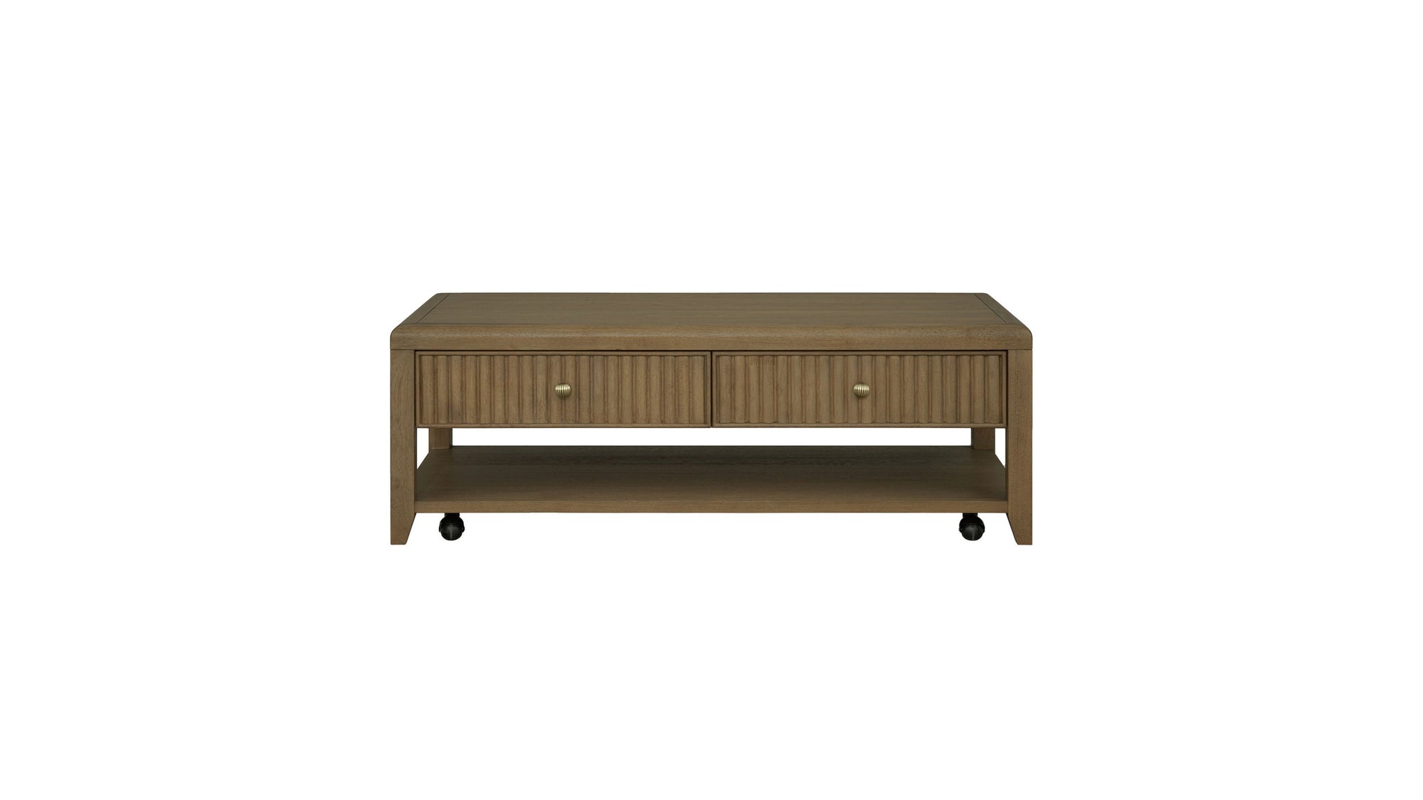 Reed - Rectangular Coffee Table With Casters - Driftwood Oak