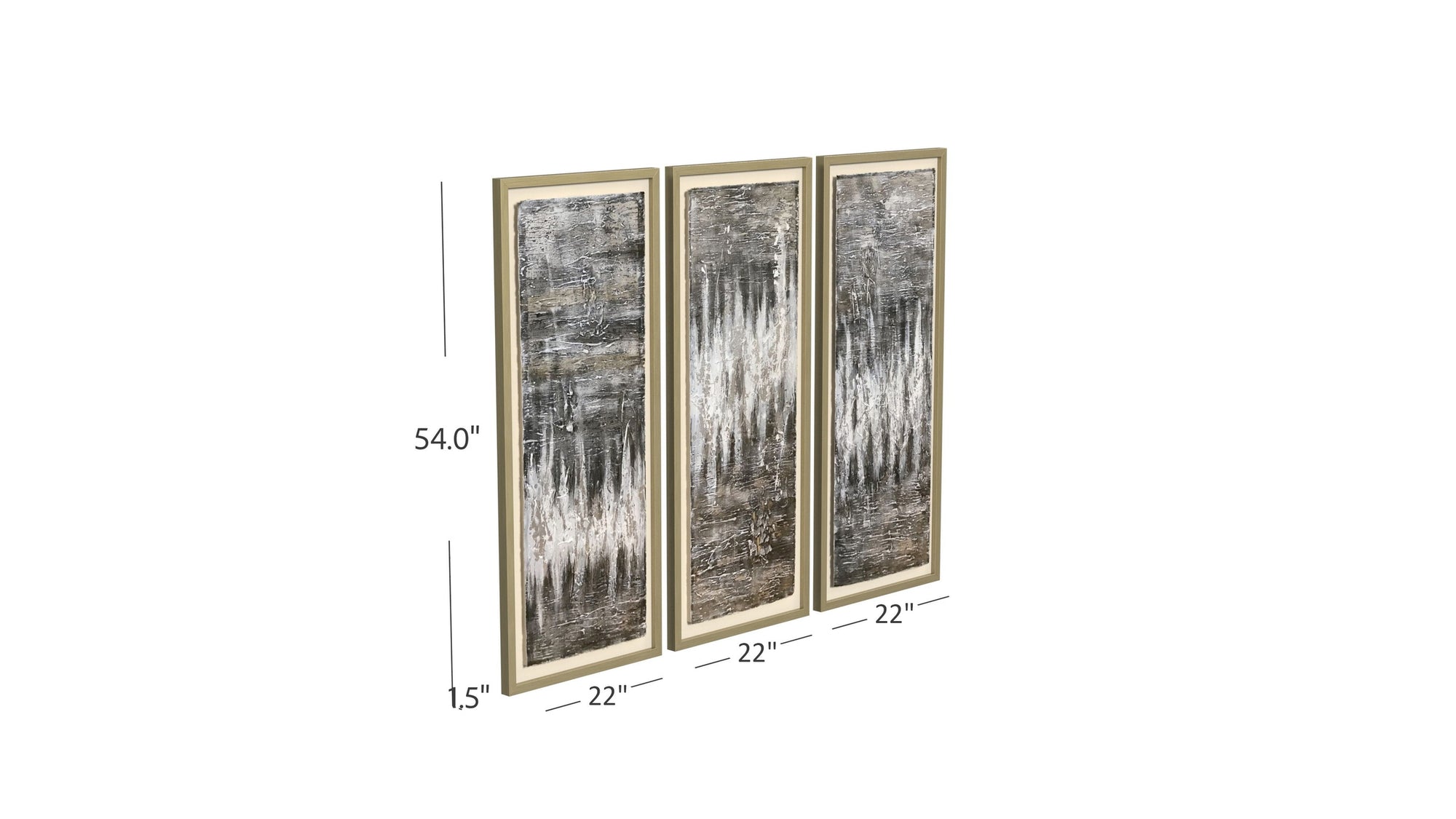 Estatic Canvas Art Set of 3 - Dark Gray
