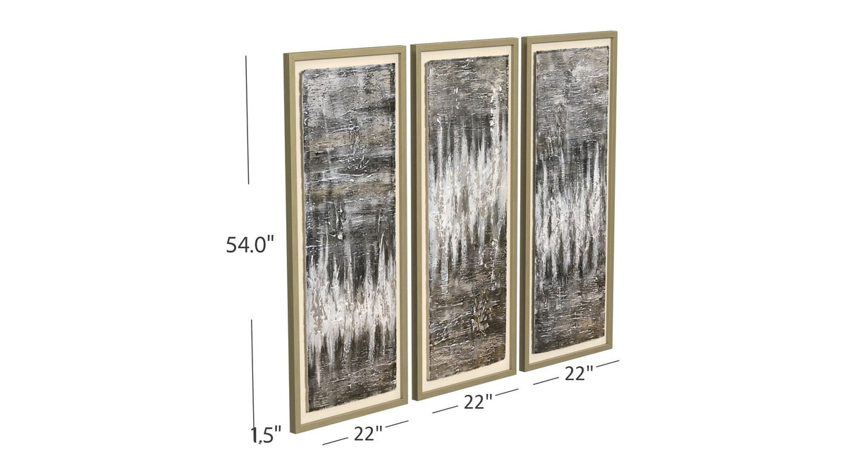 Estatic Canvas Art Set of 3 - Dark Gray