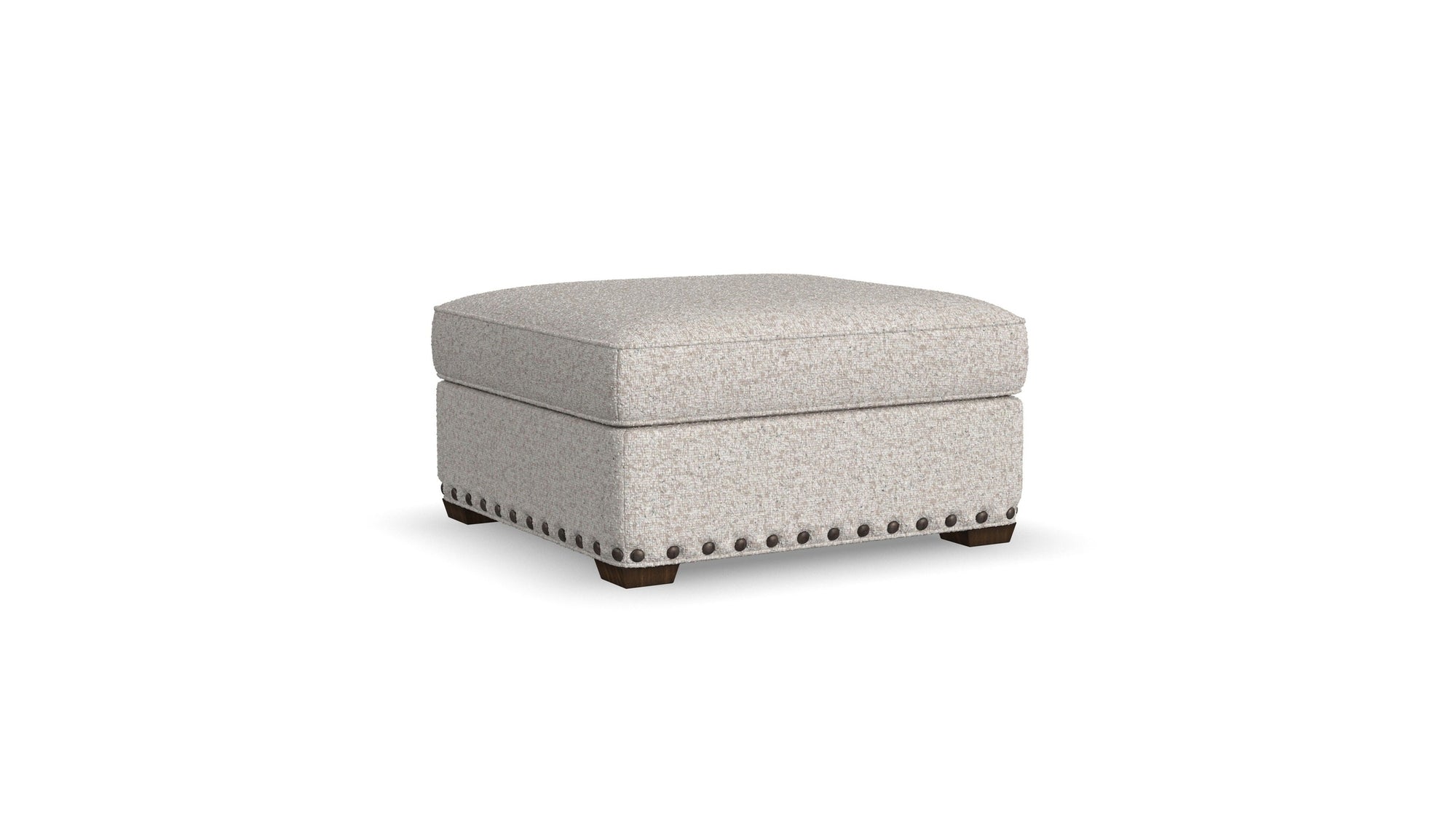 Milo - Fabric Cocktail Ottoman With Nailhead Trim
