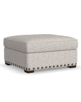 Milo - Fabric Cocktail Ottoman With Nailhead Trim