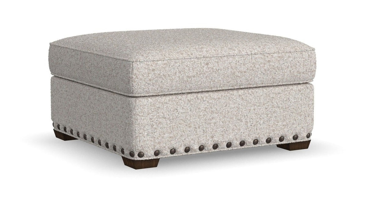 Milo - Fabric Cocktail Ottoman With Nailhead Trim