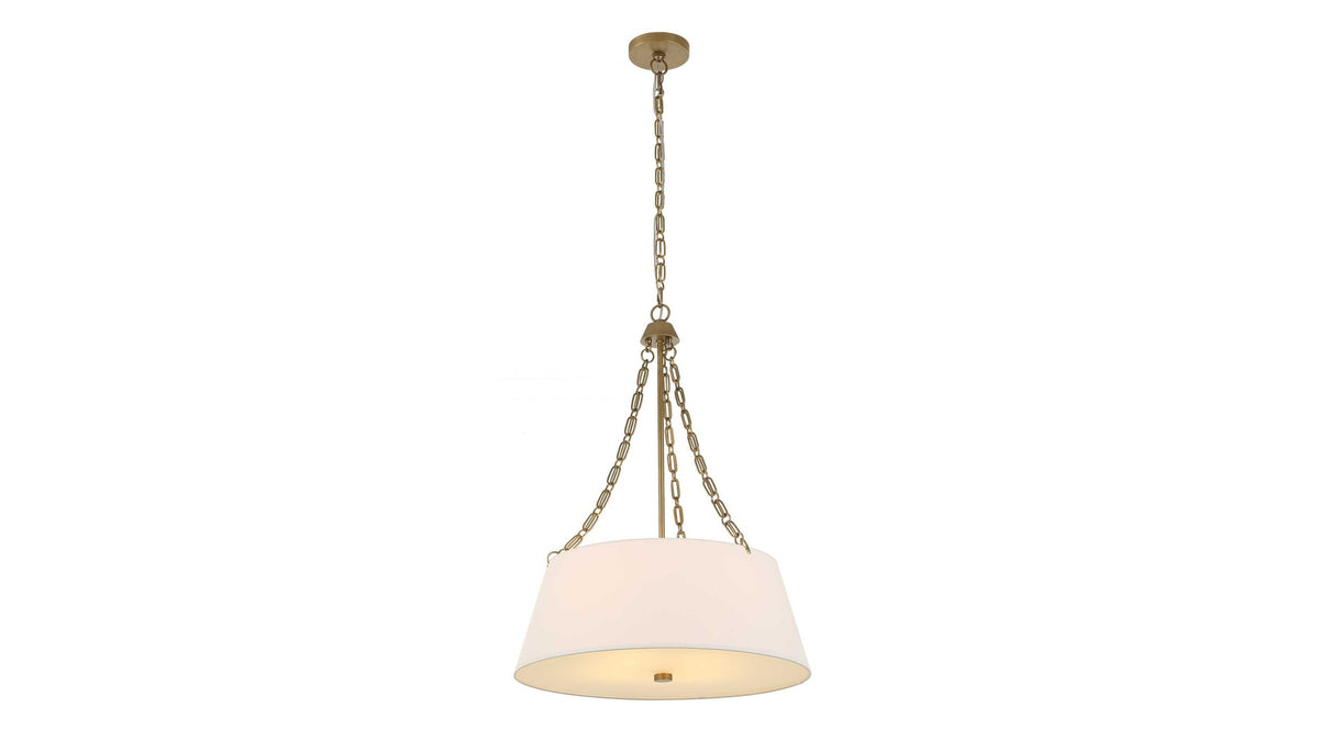 Andalucia - 4 Light Drum Pendant - Gold / White