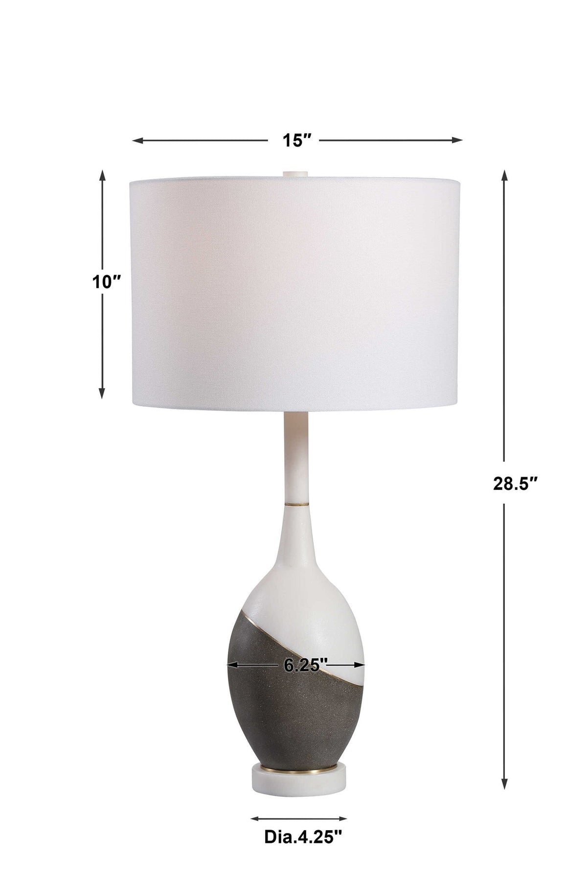 Tanali - Modern Table Lamp - White &amp; Gray