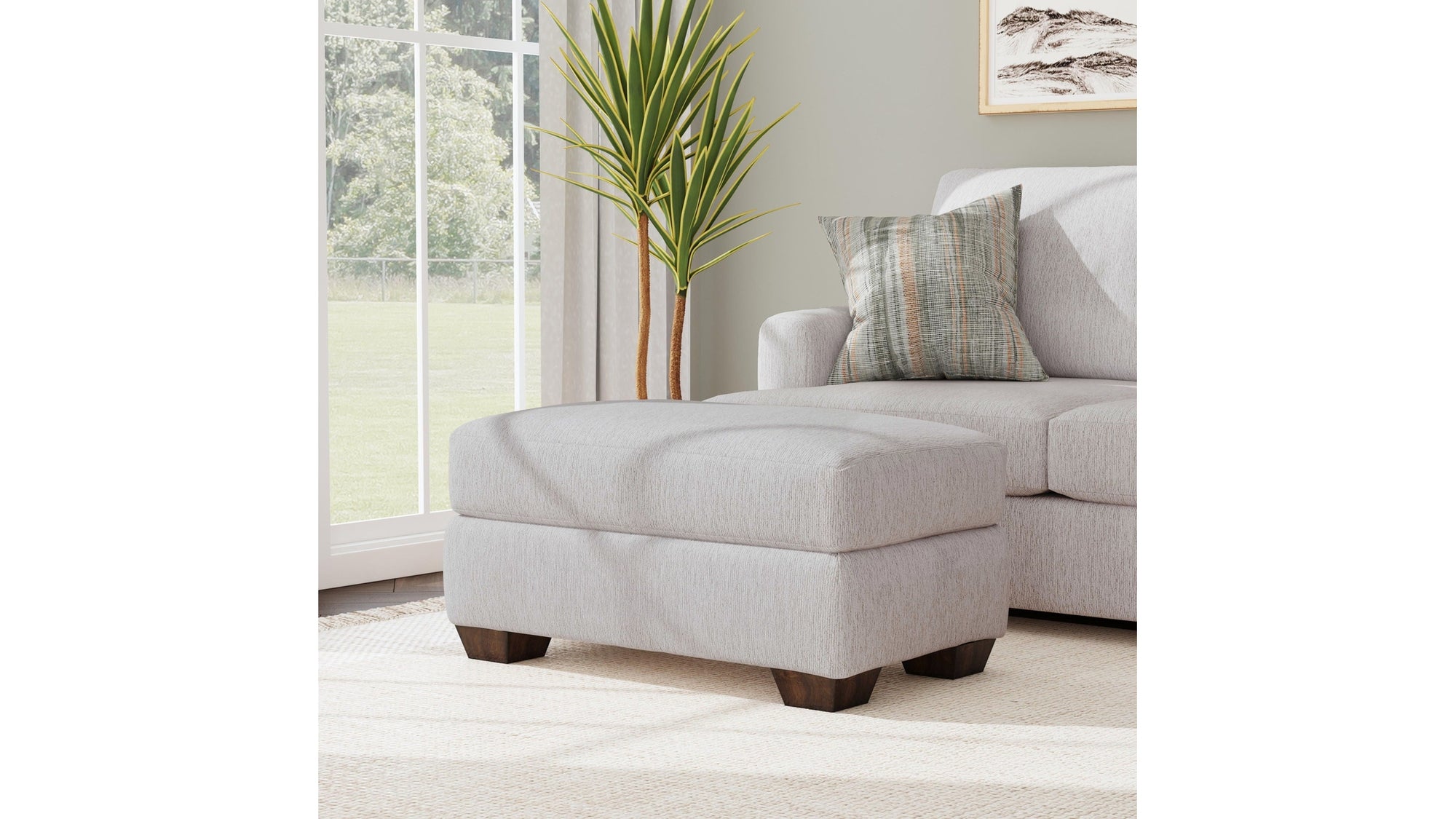 Olivia - Fabric Stationary Ottoman