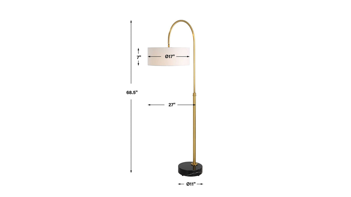Huxford - Brass Arch Floor Lamp