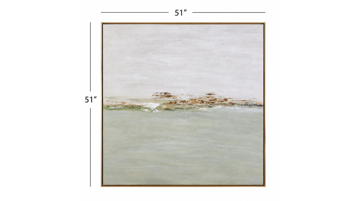 Coastal Horizon Framed Canvas - Green
