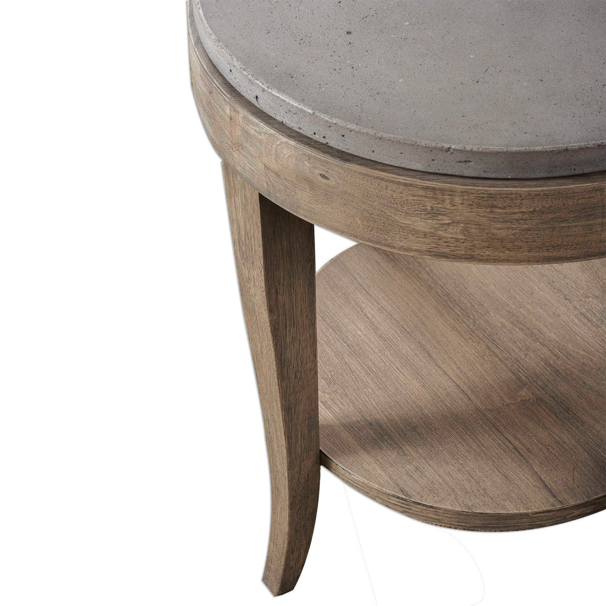 Deka - Round Side Table - Gray &amp; Light Brown