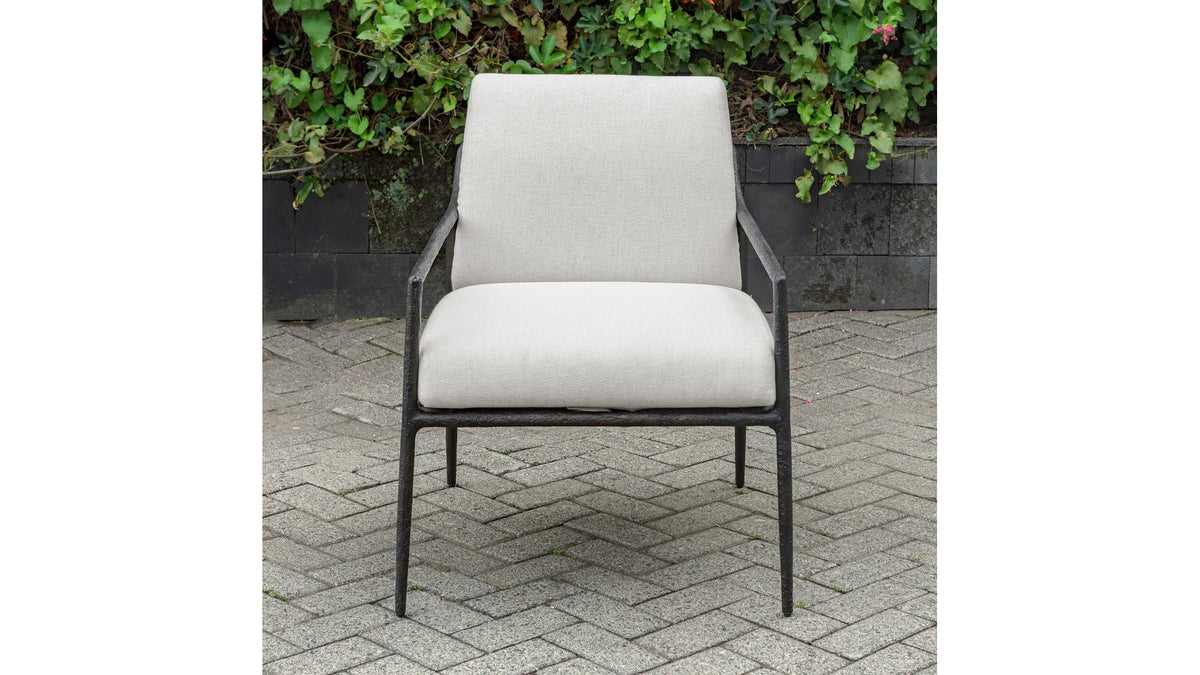 Thayer - Outdoor Upholstered Lounge Chair - Bronze / White