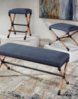 Firth - Rustic Bench - Navy