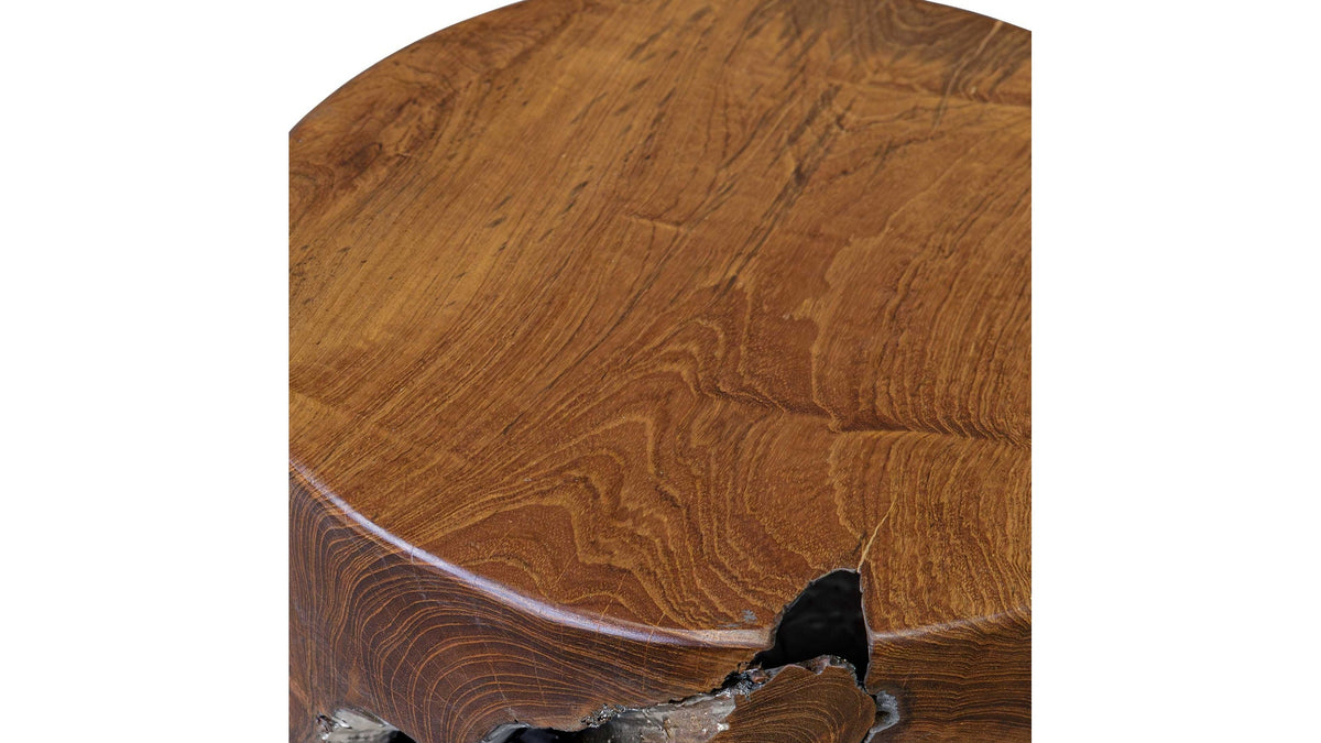 Rafe - Wooden Accent Stool - Silver / Woodtone