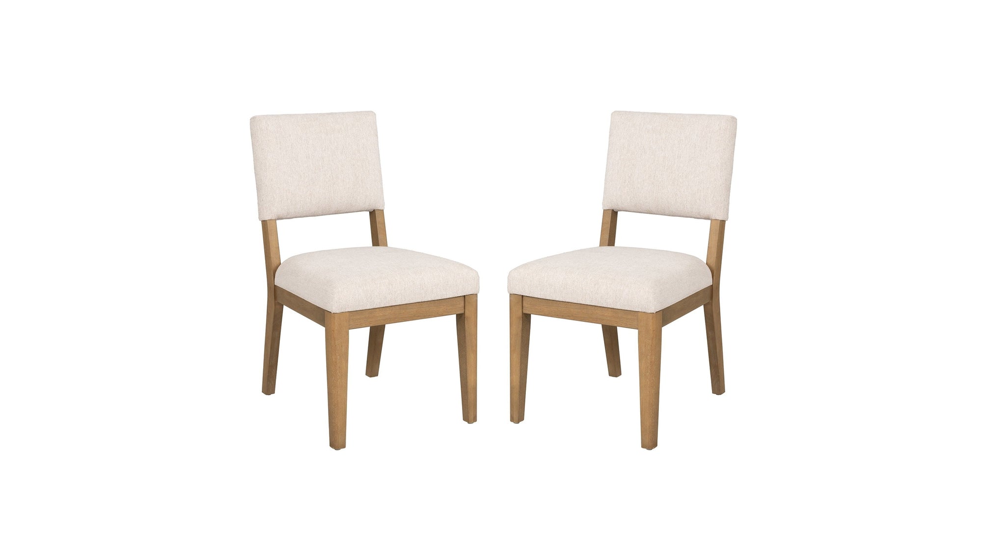 Millwork - Dining Chair Set of 2 - White / Light Brown