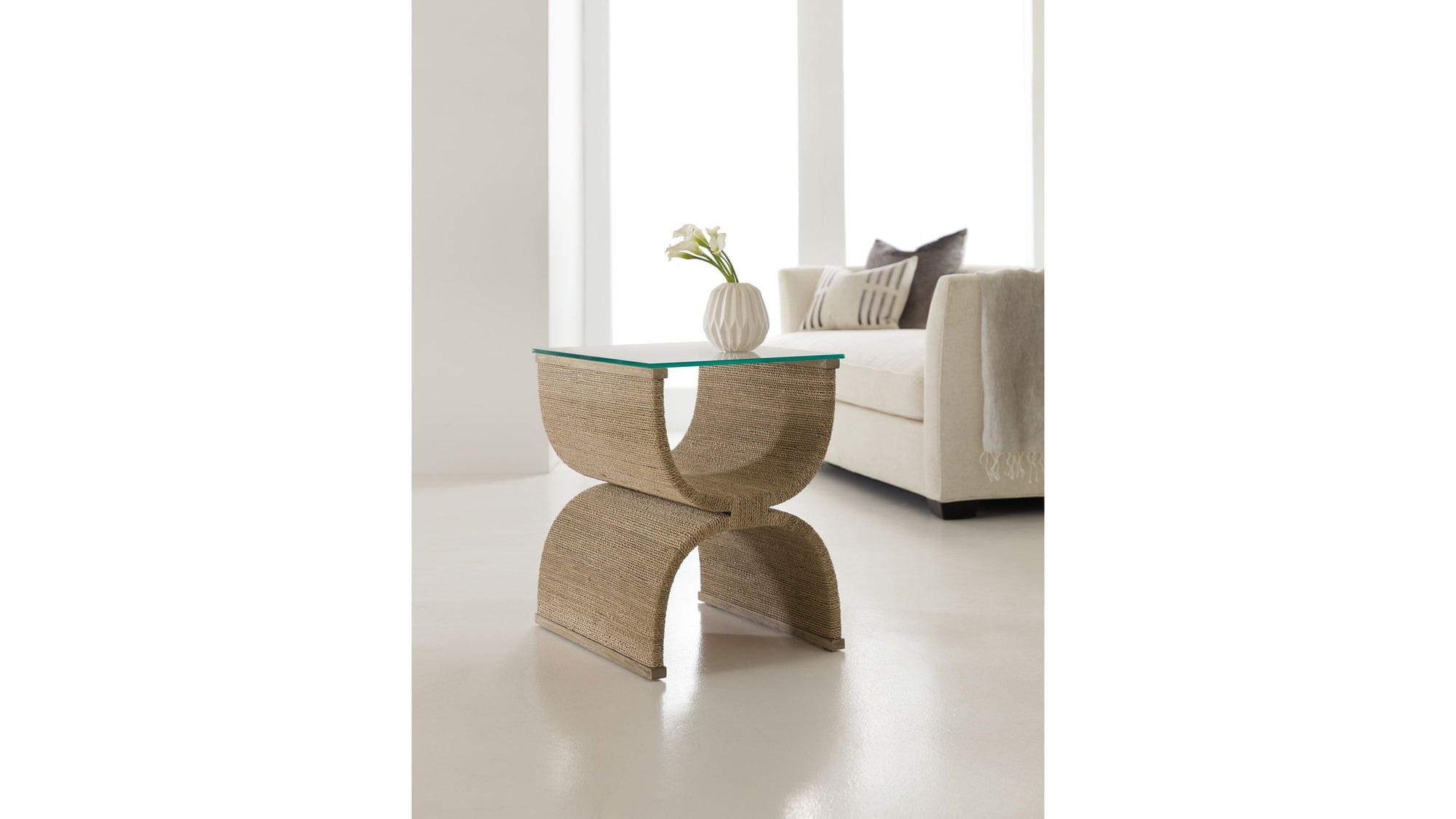 Melange - Lenny Woven End Table - Light Brown