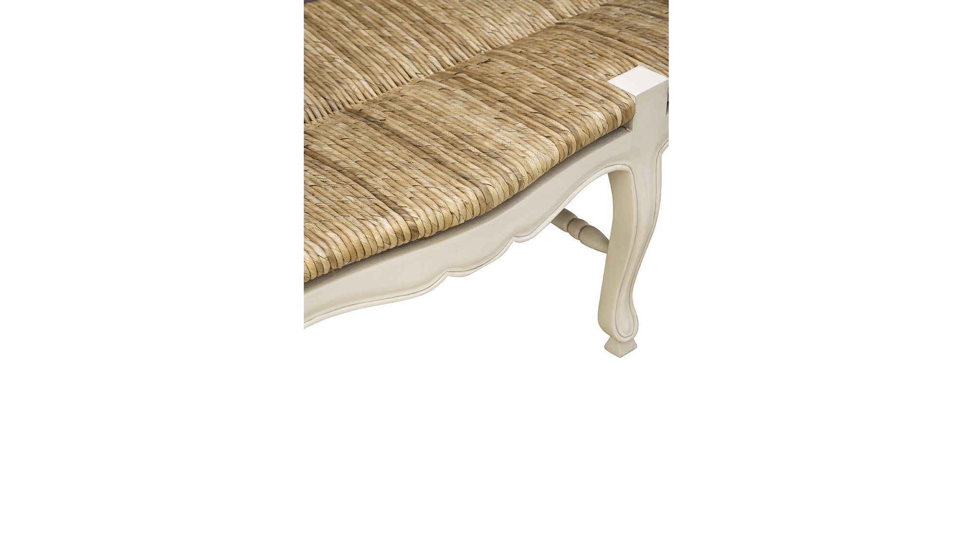 French - Backless Settee - White / Light Brown