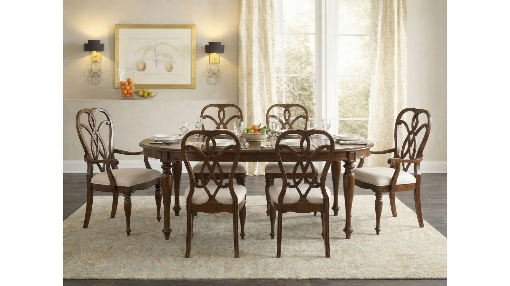Leesburg - Leg Table With Two 18" Leaves - Dark Brown