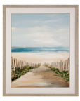 Beach Path Framed Print - Blue
