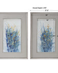 Indigo Florals - Framed Art (Set of 2) - Blue