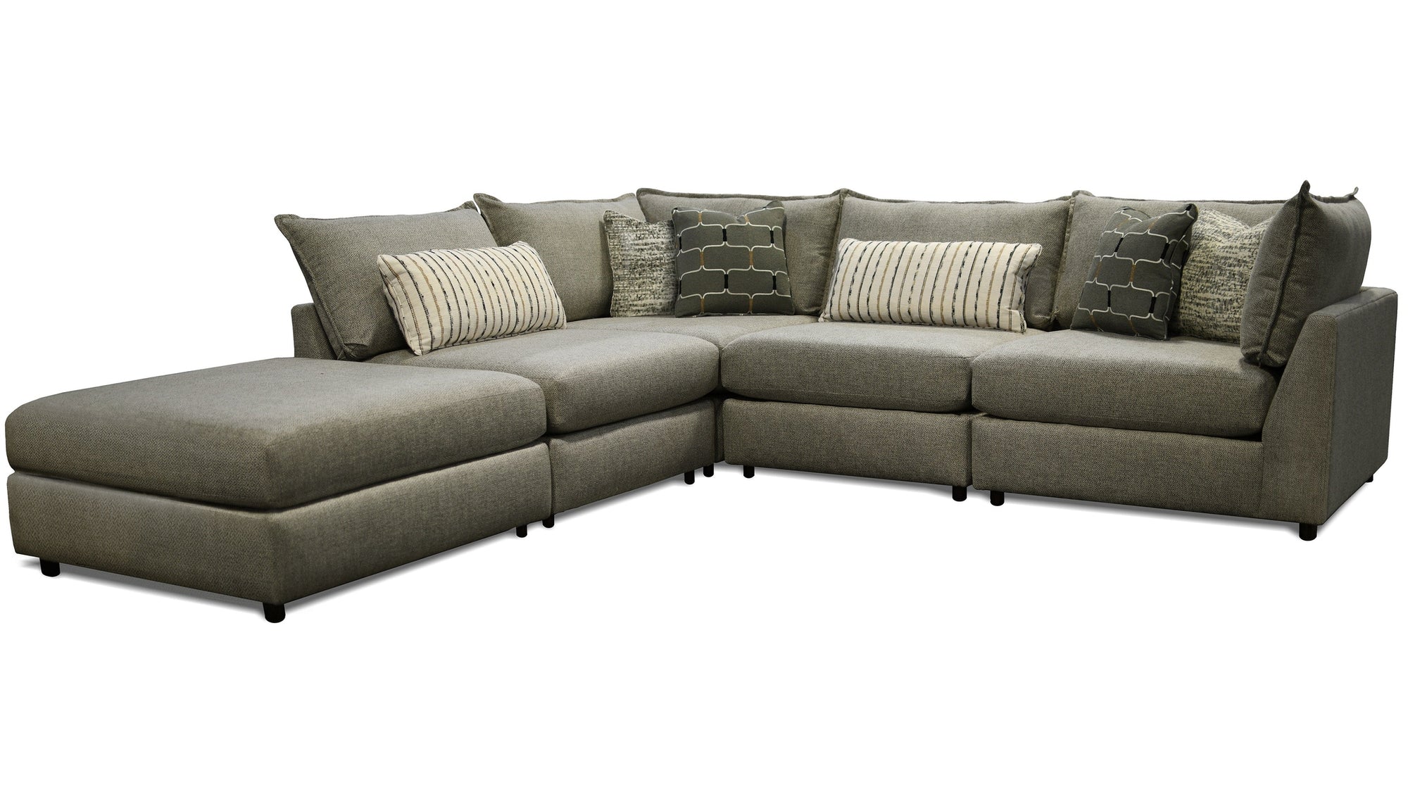 Tyler Sectional Customizable Modular Living Room Seating with Pillows
