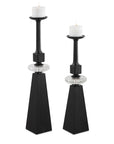 Ebon Glow - Floor Candleholders (Set of 2) - Black