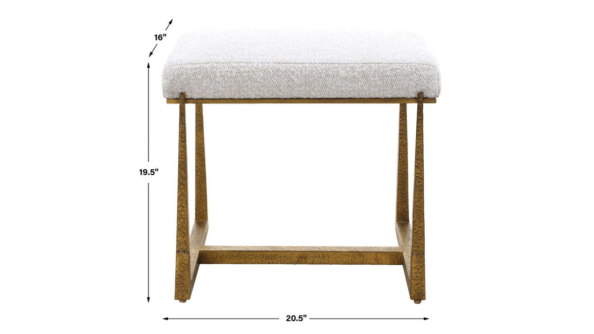 Midas - Small Bench - Gold / White